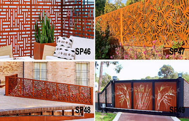 corten steel screen fence 